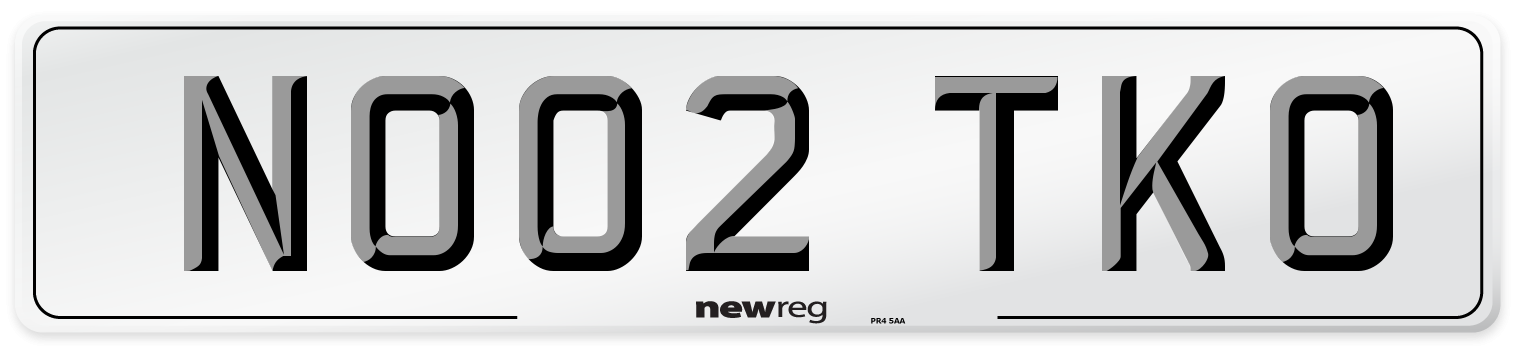 NO02 TKO Number Plate from New Reg